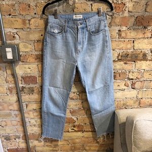 Madewell light wash boyfriend jeans